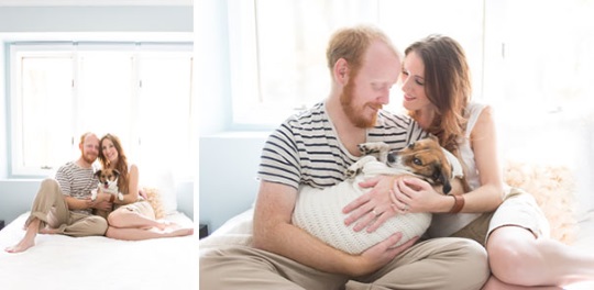 Couple does Newborn Photoshoot with dog