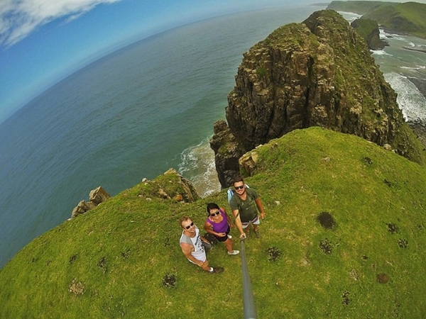 People on cliff GoPro photo