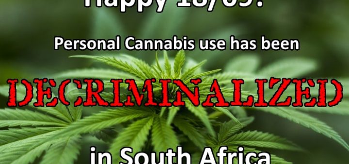 Is dagga legal in South Africa, 18 September 2018?